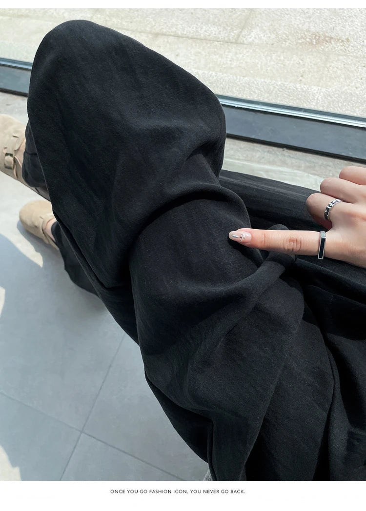 Cotton and Linen Women's Wide Leg Full Pants High Waist Summer Female Elegant Minimalism Straight Loose Trousers 2024 Autumn